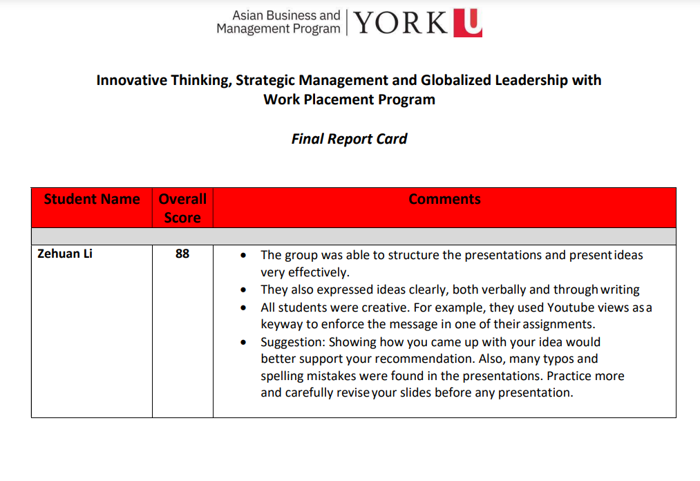 加拿大约克大学在线课程培训学习小结-C组-李泽寰